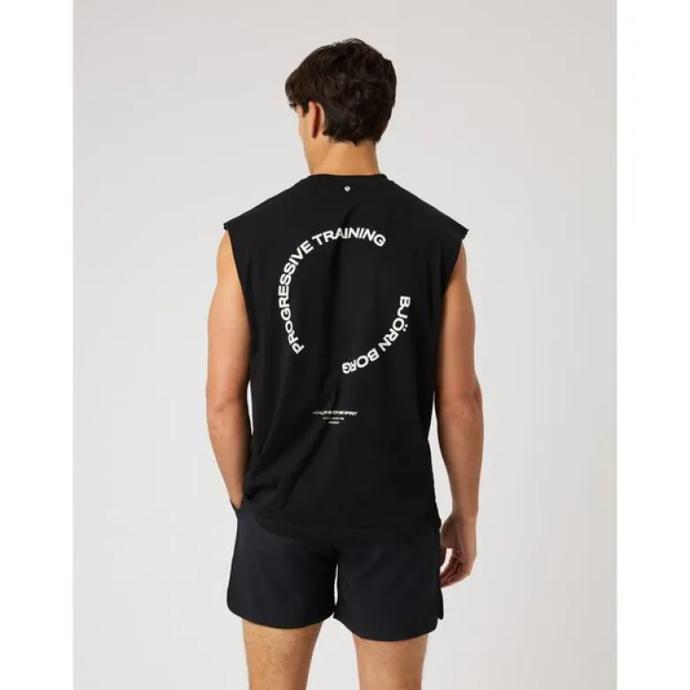 Borg Gym Sleeveless T-shirt, Black Beauty