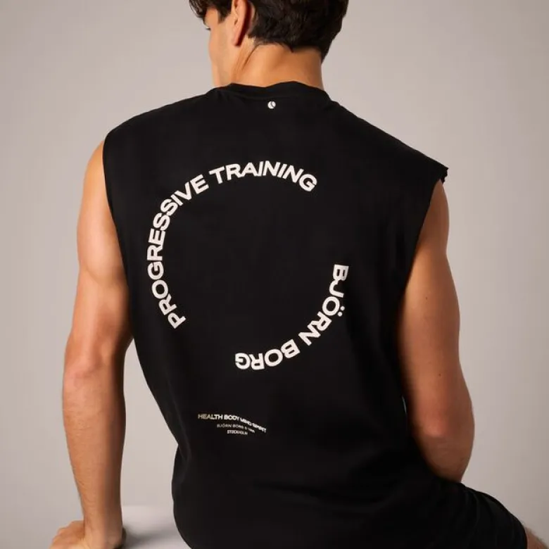 Borg Gym Sleeveless T-shirt, Black Beauty