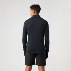 Borg Midlayer Half Zip, Black Beauty