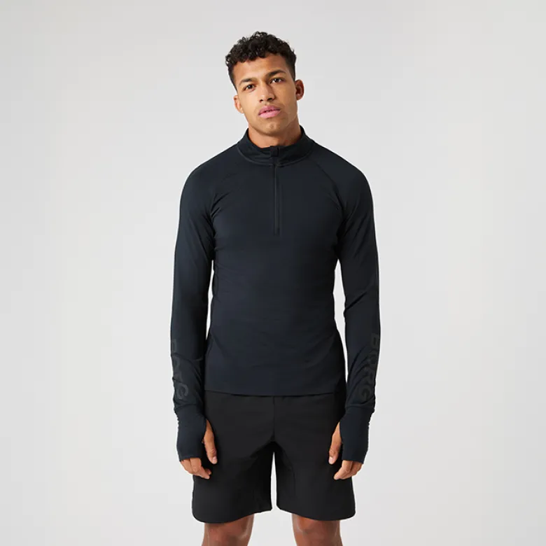 Borg Midlayer Half Zip, Black Beauty