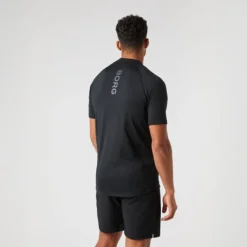 Borg Mock Neck T-Shirt, Black Beauty