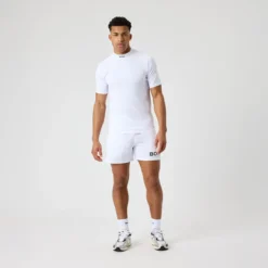 Borg Mock Neck T-Shirt, Brilliant White