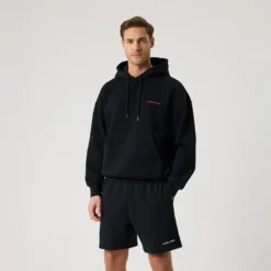 Borg Oversized Hoodie, Black Beauty