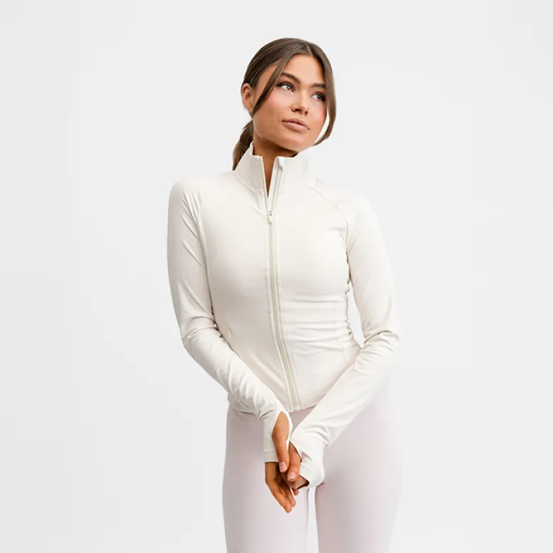 Butter Soft Zip Cardigan Cream White