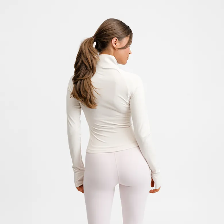 Butter Soft Zip Cardigan Cream White