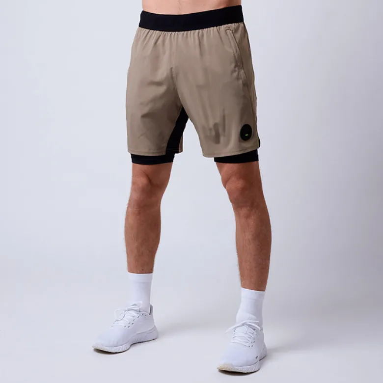 CLN Rep 2 in 1 Shorts, Dark Khaki