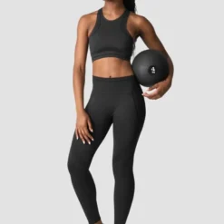 Endurance Seamless Sports Bra, Dark Grey