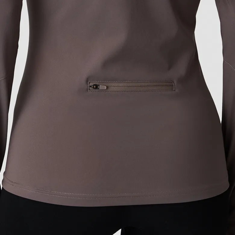 Everyday Long Sleeve Stripe 1/4 Zip, Dusty Brown