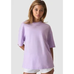 Everyday Oversized Cotton T-shirt Print, Pastel Lilac