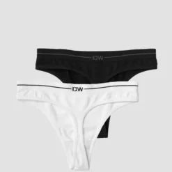 Everyday Seamless Thong 2-pack, Black/White