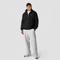 Everyday 1/4 Zip Sweatshirt Print, Black