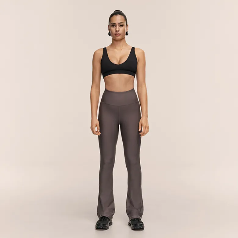 Flare High Waist Pant Dk Grey