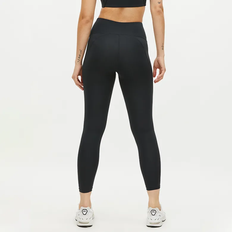 Flattering Curved High Waist Tights, Black