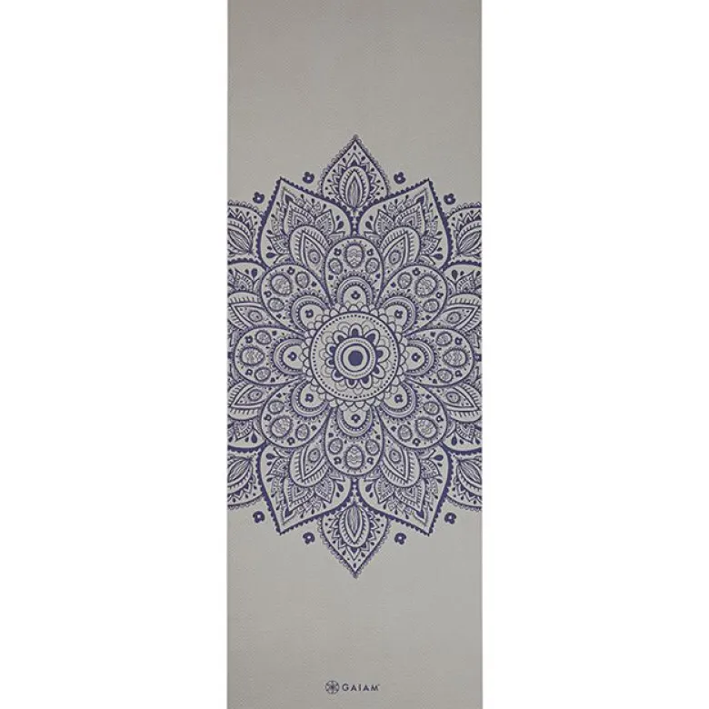 Gaiam Sustained Grey Sundial Flower Yoga Mat 5 mm