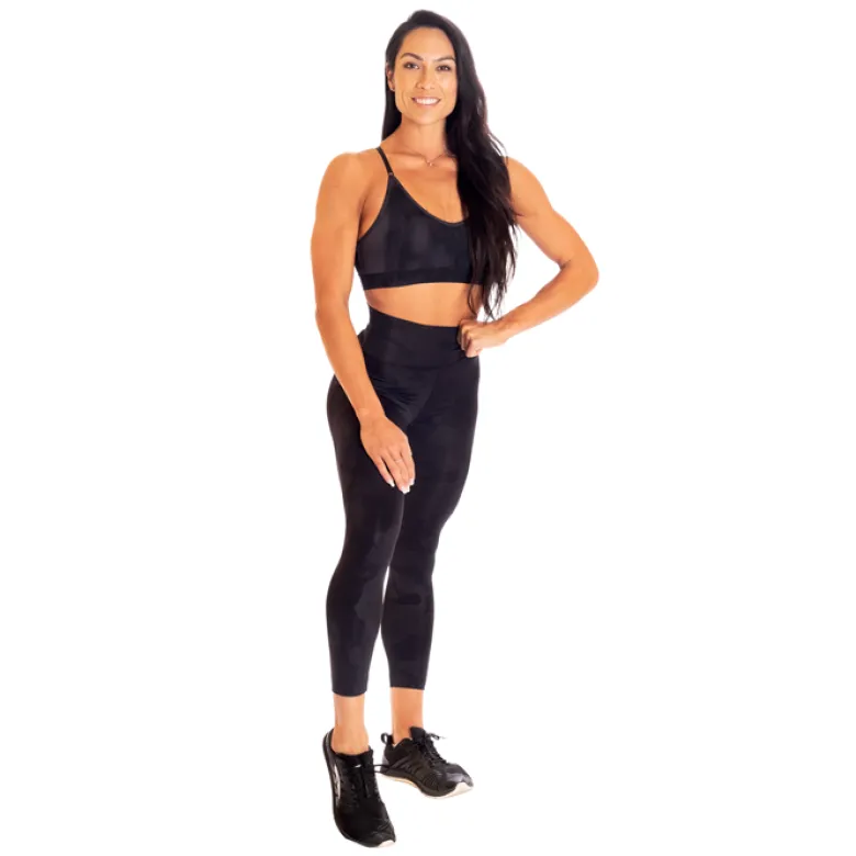 High waist leggings, Black/Camo