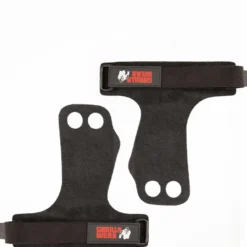 2-Hole Leather Lifting Grips, Black