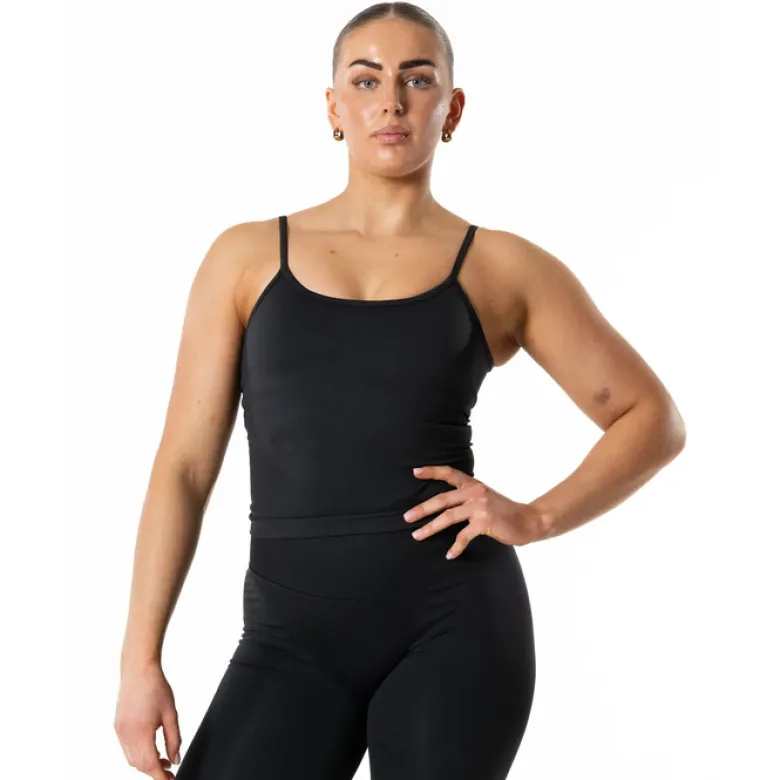 Hybrid Seamless Tank Top, Jet Black
