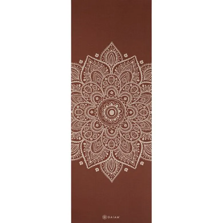 Intense Rust Sundial Flower Yoga Mat 5mm