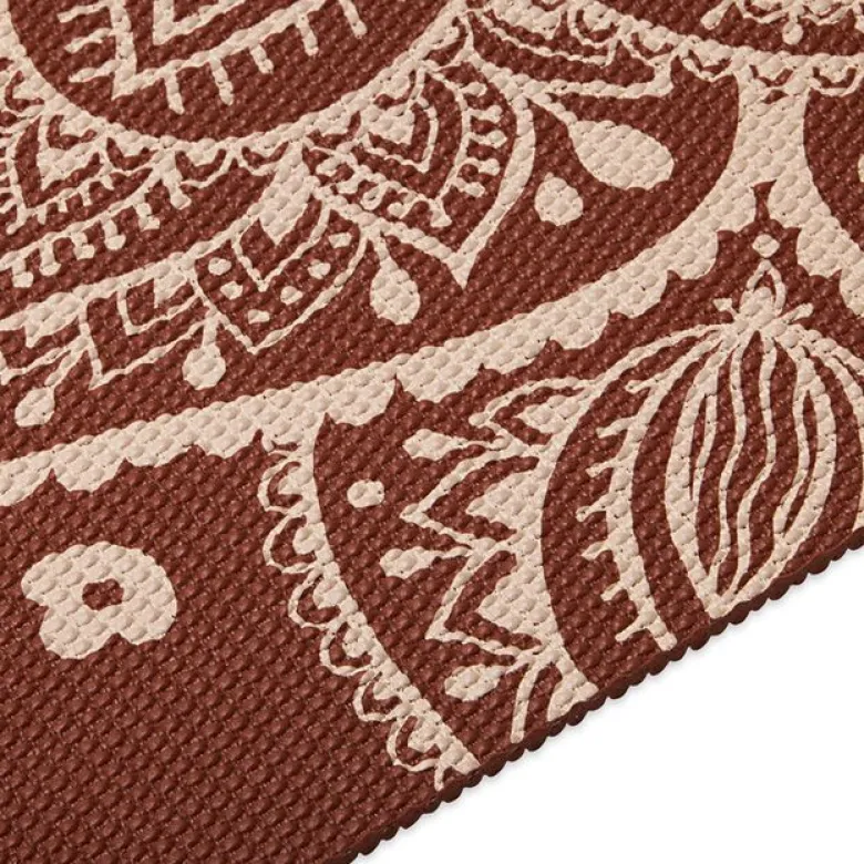 Intense Rust Sundial Flower Yoga Mat 5mm