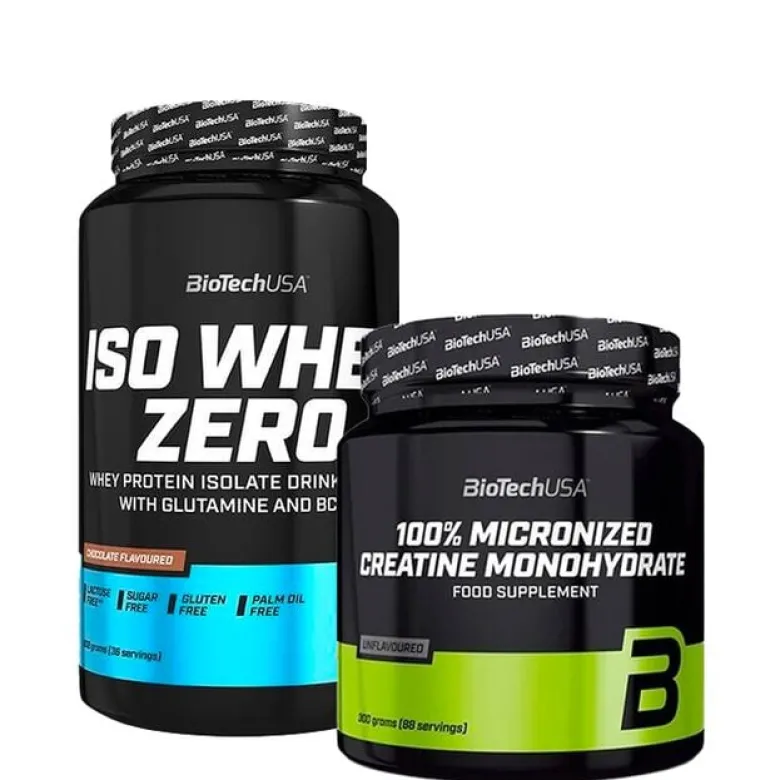 Iso Whey Zero Proteinpulver 908 g + 100% Kreatin Monohydrat 300 g