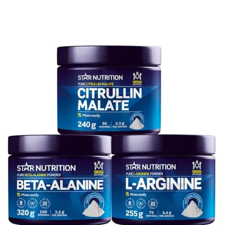Pump Paket: Citrullinmalat + L-arginin + Beta-alanin