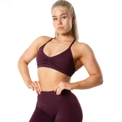 Relode Aura Seamless Sports Bra, Fig Red
