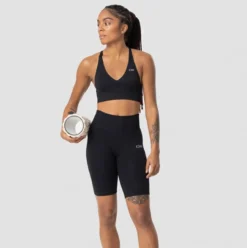 Ribbed Define Seamless Biker Shorts, Black