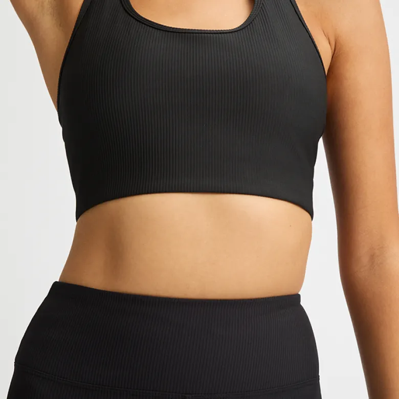 Ribbed R Sportsbra, Black