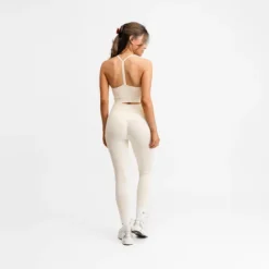 Seamless Scrunch Tights Cream White