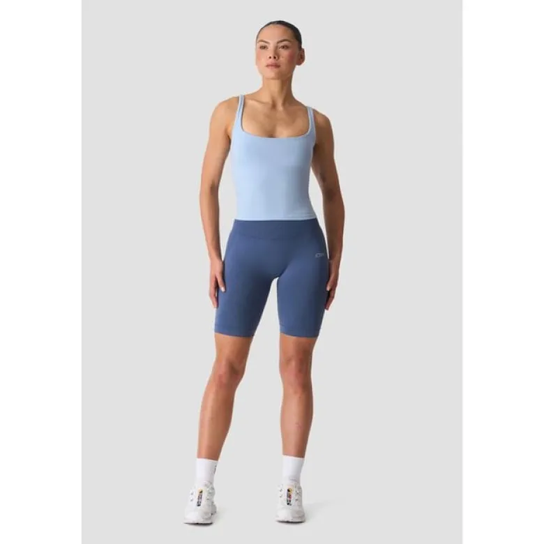 Smooth Seamless Biker Shorts, Dusty Twilight Blue