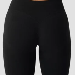 Smooth Seamless Mid Rise V-shape Tights, Black