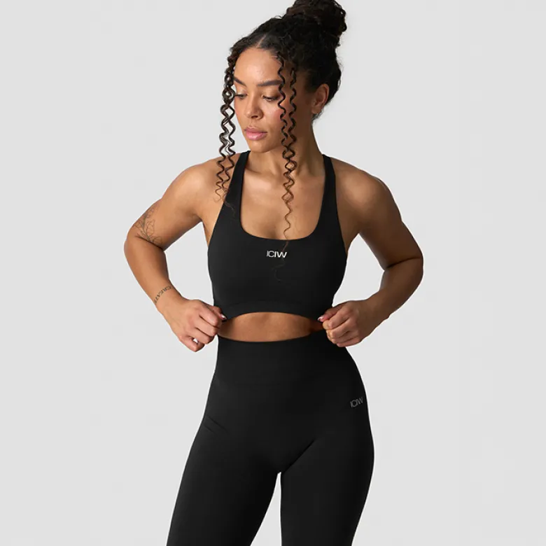 Smooth Seamless Sports Bra, Black
