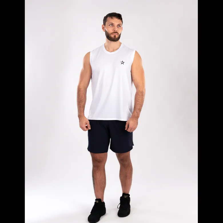 Star Mesh Tank, White