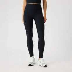Studio Ribbed Tights, Black Beauty