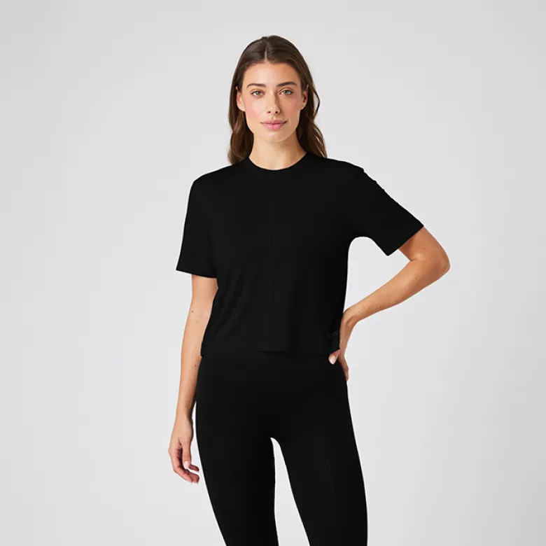 Studio Soft Cropped T-shirt, Black Beauty