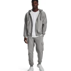 UA Rival Fleece FZ Castlerock Light Heather