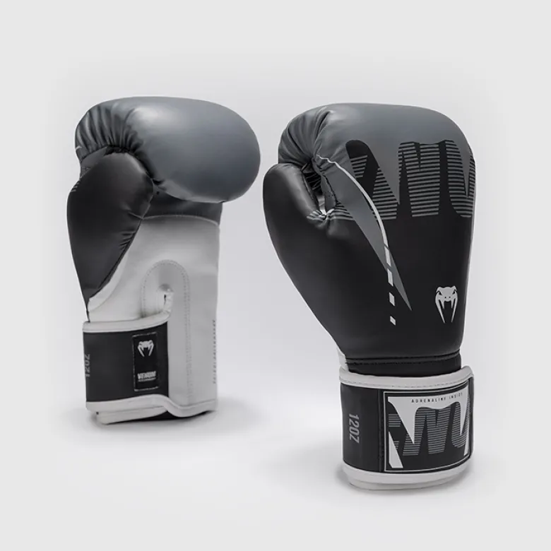 Venum Adrenaline Boxing Gloves Black/Silver Grey