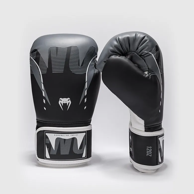 Venum Adrenaline Boxing Gloves Black/Silver Grey
