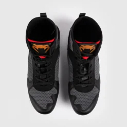 Venum Elite Boxing Shoes Storm Grey/Gold Logo