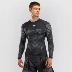 Venum Midnight Fury Long Sleeve Rashguard Black/Grey/Silver