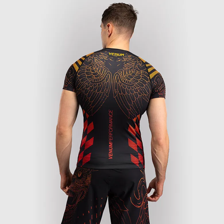 Venum Quetzal Fury Rashguards Shortsleeve Black/Fury Red/Tangerine