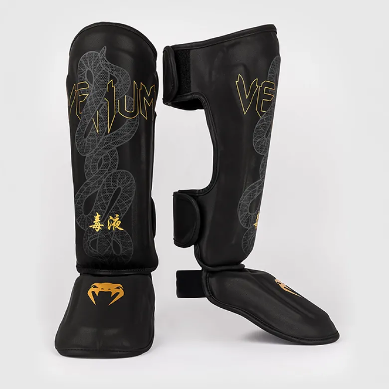 Venum Serpenti Shinguards Black/Silver/Gold