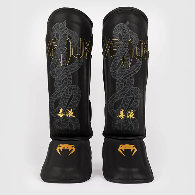 Venum Serpenti Shinguards Black/Silver/Gold