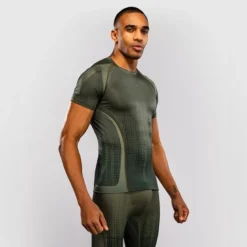 Venum Stealth Short Sleeves Rashguards Khaki/Dark Green