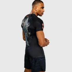 Venum Thunder Dragon Short Sleeves Rashguards Black/Grey/Copper