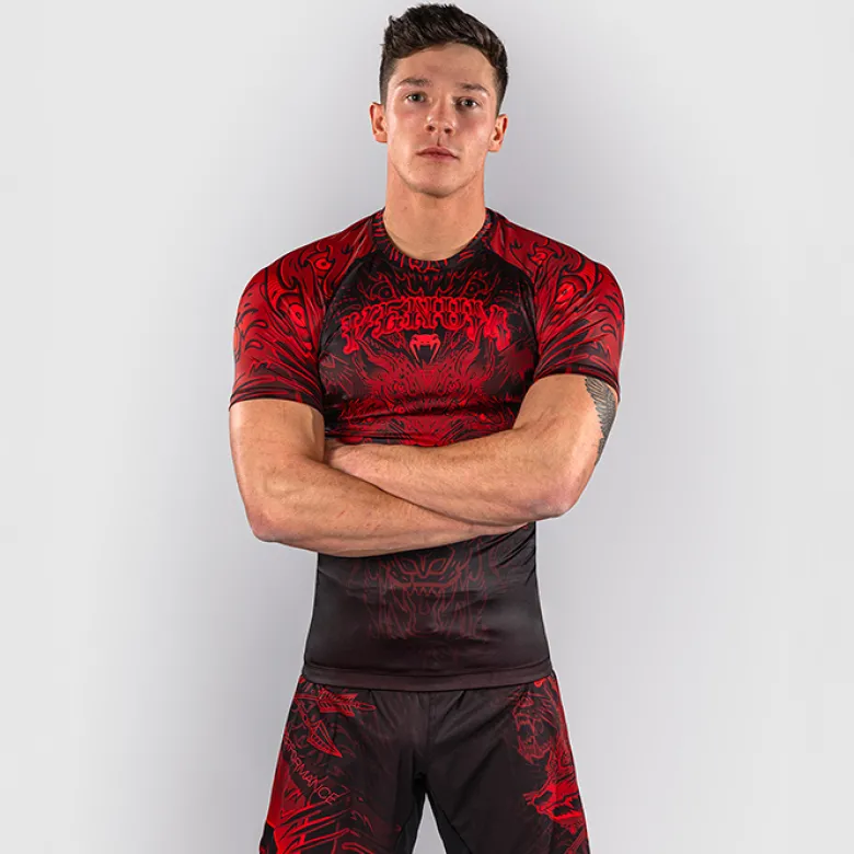 Venum Wolf Atak Short Sleeves Rashguards Black/Red