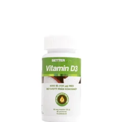 Vitamin D3 4000 IE + Kokosolja 90 kapslar