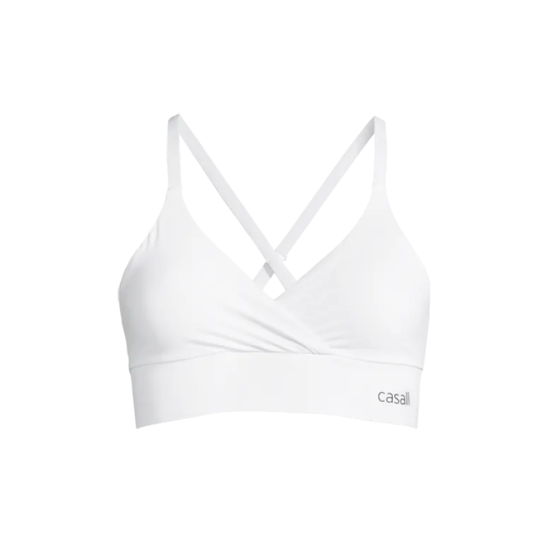 Wrap Sports Bra, White