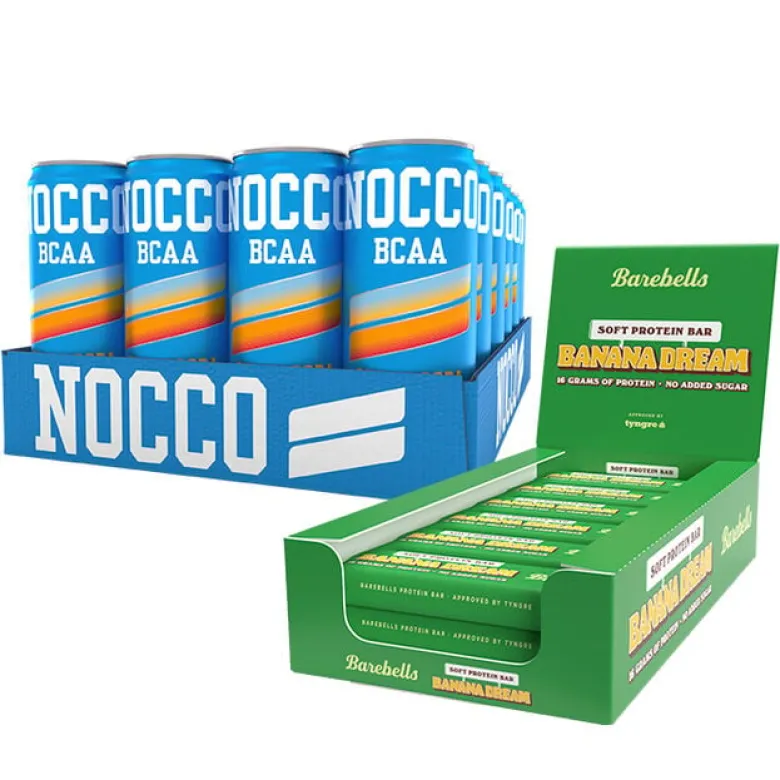 24 x NOCCO, 330 ml + 12 x Barebells Protein Bar, 55 g