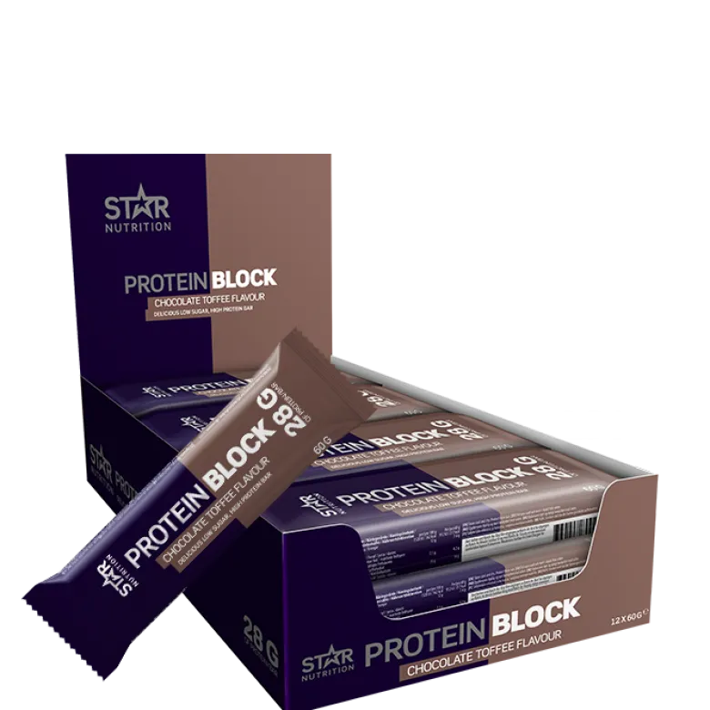 12 x Protein Block, 60 g, Chocolate Toffee